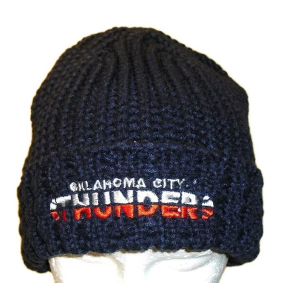 Oklahoma City Thunder Okc Mens Adidas Cuffed Beanie Winter Hat Cap New Nba - Picture 1 of 2